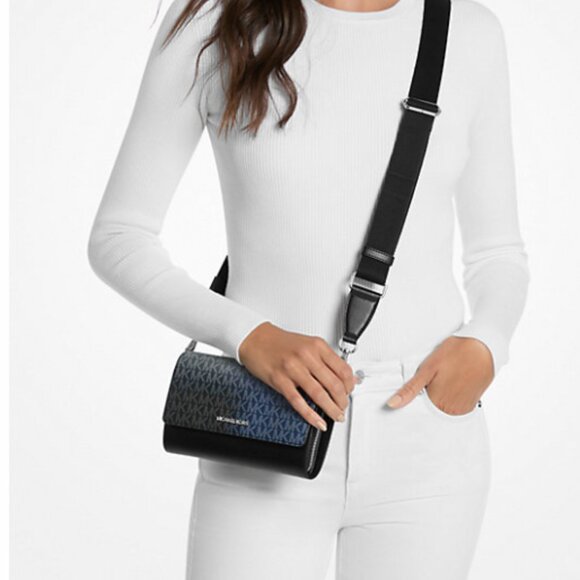 Michael Kors Jet Set Large Ombré Signature Logo Crossbody Bag NWT - Picture 3 of 3